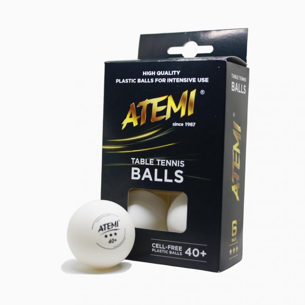ATEMI М'ячі для настільного тенісу  3* 40+ 6 штук - зображення 1