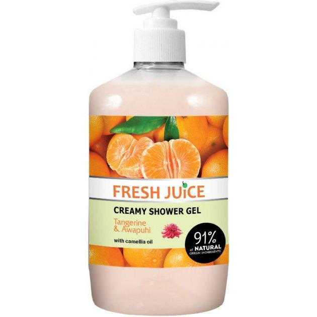 Fresh Juice Крем-гель для душа  Tangerine & Awapuhi 750 мл (4823015936173) - зображення 1