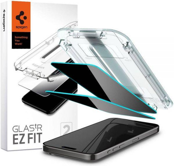 Spigen iPhone 15 Pro Max Glas.tr EZ FIT 2-pack Privacy AGL06874 - зображення 1