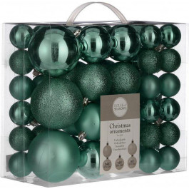 House of seasons Набір пластикових ялинкових кульок  зелений 46 предметів (8718861979343)