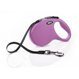 Flexi Повідець-рулетка  New Classic для собак, зі стрічкою, розмір M 5 м / 25 кг (рожева) (11716)
