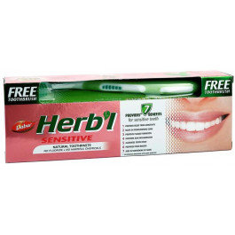 Dabur Зубная паста  Herb'l Для чувствительных зубов 150 г + щетка (6291069711721)