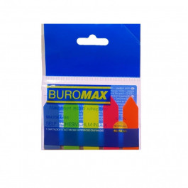 BuroMax Закладки пластиковые с клейким слоем NEON 45x25мм+45x12мм, 3х40л., ассорти (BM.2308-98)