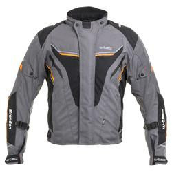 W-TEC Чоловіча мото-куртка W-TEC Brandon - розмір 5XL, чорно-сіро-жовтогаряча (21023-5XL-2)