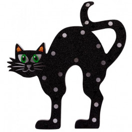 YES! Fun Прикраса декоративна  Хелловін "Чорний Кіт", 30 см, LED (973694)