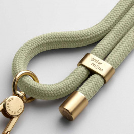 Endorphone Оливковий шнурок для телефону на шию із золотою фурнітурою