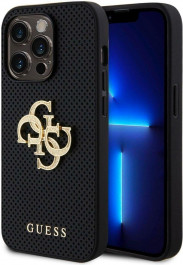 CG Mobile Guess Perforated 4G Glitter Metal Logo for iPhone 15 Black (GUHCP15XPSP4LGK)