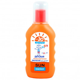 Sun Energy Засіб для засмаги  Kids Дитяча гіпоалергенна емульсія SPF 30 150 мл (4823015922619)