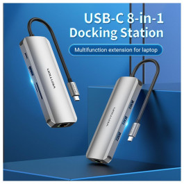 Vention 8-in-1 Docking Station Aluminum Alloy Type (TOKHB)