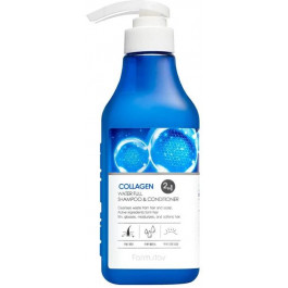 FarmStay Шампунь-кондиционер увлажняющий  Collagen Water Full Moist Shampoo & Conditioner с коллагеном 530 мл