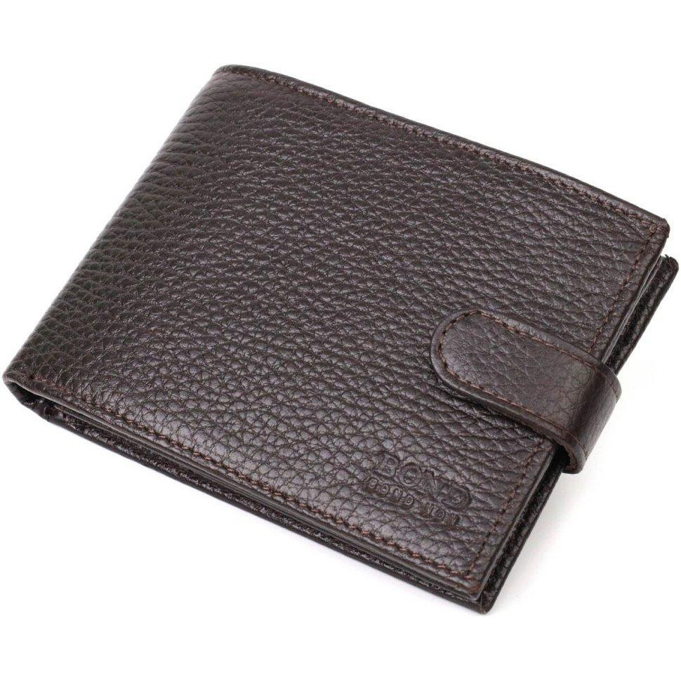 Bond Non Солідне чоловіче портмоне середнього розміру із фактурної шкіри коричневого кольору BOND (2422001) - зображення 1