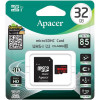 Apacer 32 GB microSDHC Class 10 UHS-I R85 + SD adapter AP32GMCSH10U5-R - зображення 1