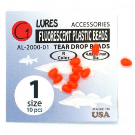 Gurza Бусинки Tear Drop Beads №01 / 4x5.5mm / Red / 10pcs (AL-2000-01)
