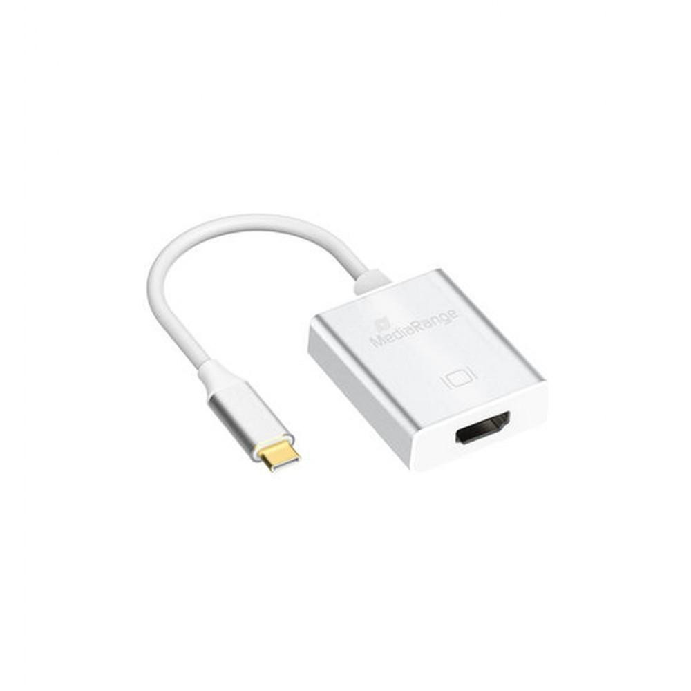 MediaRange HDMI to USB Type-C 0.15m White (MRCS194) - зображення 1