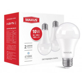 MAXUS LED A60 10W 4100K 220V E27 набор 2 шт (2-LED-776)