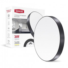 MAXUS Slim Ceiling 36W 4100K чорний (1-MSP-3641-SLB)