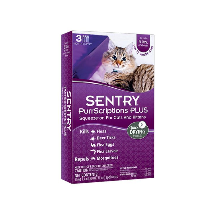 Sentry PurrScriptions Капли от блох и клещей для кошек с весом более 2,2 кг 1 пипетка (19817) - зображення 1