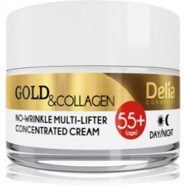 Delia Cosmetics Gold & Collagen 55+ крем проти зморшок з ліфтинговим ефектом 50 мл