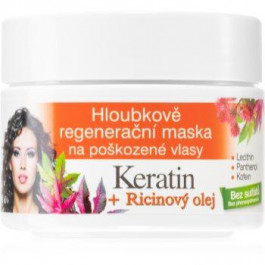 Bione Cosmetics Keratin + Ricinovy olej відновлююча маска для волосся 260 мл