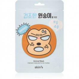 SKIN79 Animal For Dry Monkey тканинна маска для обличчя з екстра зволожуючим та поживним ефектом 23 гр