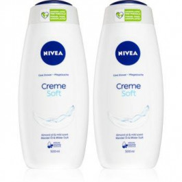 Nivea Creme Soft заспокійливий гель для душу 2 x 500 ml (вигідна упаковка)