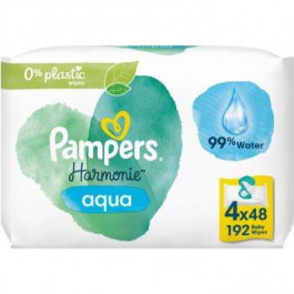 Pampers Harmonie Aqua вологі очищуючі серветки для дітей 4x48 кс