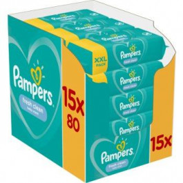 Pampers Fresh Clean XXL вологі очищуючі серветки для дітей для чутливої шкіри 15x80 кс