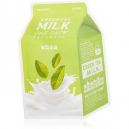 A'PIEU One-Pack Milk Mask Green Tea заспокійлива косметична марлева маска для комбінованої та жирної шкіри 