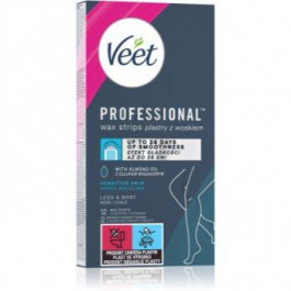 Veet Wax Strips воскові смужки для депіляції для чутливої шкіри 12 кс