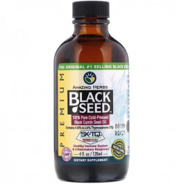 Amazing Herbs Черное семя, на 100% чистое семя черного тмина холодного отжима, Amazing Herbs, 4 жидк. унций (120 м