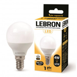 Lebron LED L-G45 4W Е14 4100K 320Lm 240° (LEB 11-12-12)