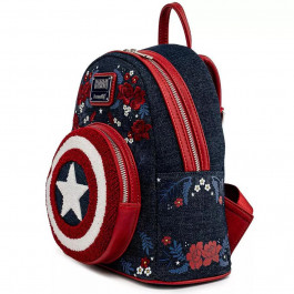 Loungefly Marvel - Captain America 80th Anniversary Floral Shield Mini Backpack