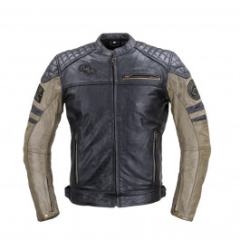 W-TEC Чоловіча шкіряна мото куртка W-TEC Kostec - чорний/6XL (22153-6XL)