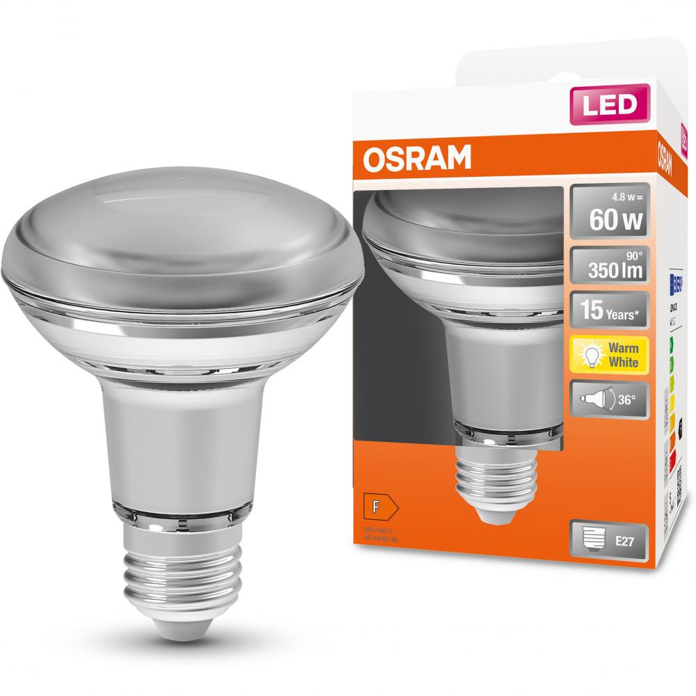 Osram LED Spot Reflector R80 4,3W E27 2700K 220-240V (4058075433304) - зображення 1