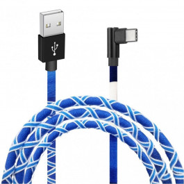 Grand-X FC-08WB USB-A to USB Type-C 1m White-Blue