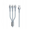 REMAX Jany 3-in-1 USB to Type-C/Lightning/Micro-USB 1.2м Silver (RC-124TH) - зображення 1
