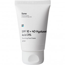 SANE Поживний крем для обличчя  із захисним ефектом SPF 10 та комплексом гіалуронових кислот 40 мл (48202