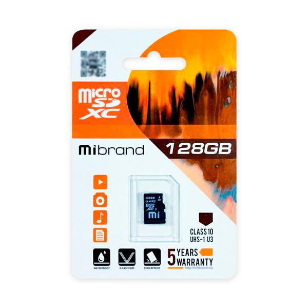 Mibrand 128 GB microSDXC UHS-I U3 + SD-adapter (MICDHU3/128GB-A) - зображення 1