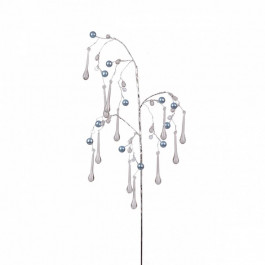 YES! Fun Декоративна гілка  Кристали-краплі, Намистини сірі, 60 см (973917)