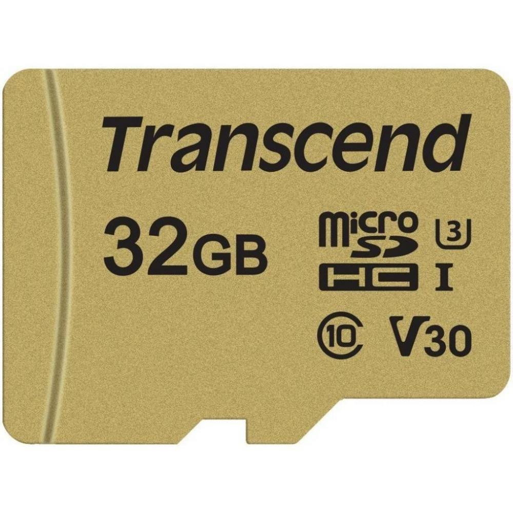 Transcend 32 GB microSDHC UHS-I U3 500S + SD Adapter TS32GUSD500S - зображення 1