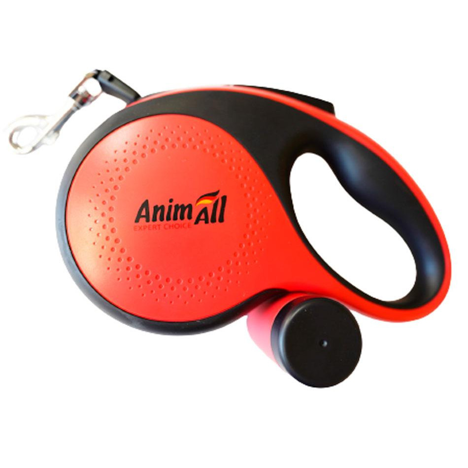 AnimAll Повідець-рулетка  з диспенсером, для собак вагою до 50 кг, 8 м, біла (171739) - зображення 1