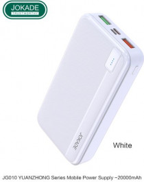 JOKADE JG010 Fast Charging Power Bank 20000mAh White PD20W+ QC 22.5W