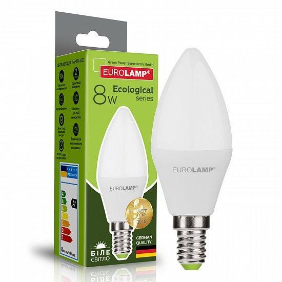 EUROLAMP LED ЕКО CL 8W E14 4000K (LED-CL-08144(P)) - зображення 1