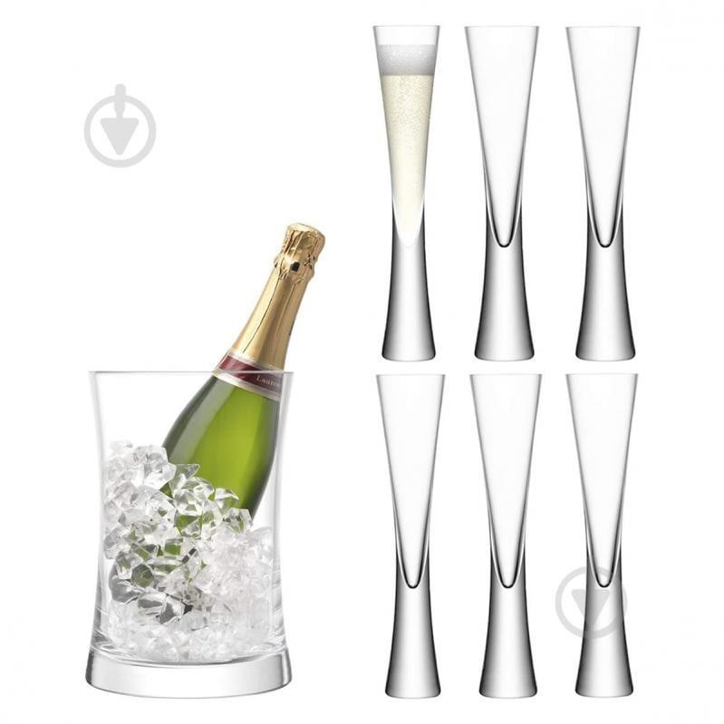 LSA Набір бокалів для шампанського Moya + відро для льоду 170 мл 7 шт. (G1372-00-985) - зображення 1