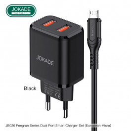 JOKADE JB026 Dual port with cable Micro USB Black