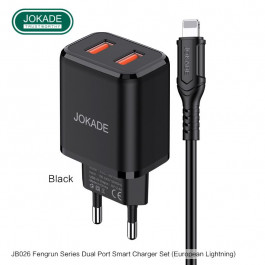 JOKADE JB026 Dual port with cable Lightning Black