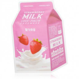 A'PIEU One-Pack Milk Mask Strawberry освітлювальна косметична марлева маска 21 гр