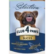 Клуб 4 лапи Premium Selection Slices Dog Salmon Mackerel in Gravy 85 г (4820215368056)