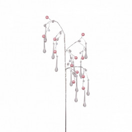 YES! Fun Декоративна гілка  Кристали-краплі, Намистини рожеві, 60 см (973918)