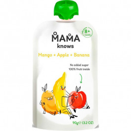 Mama knows Пюре фруктове Mango, Apple and Banana, 90 г